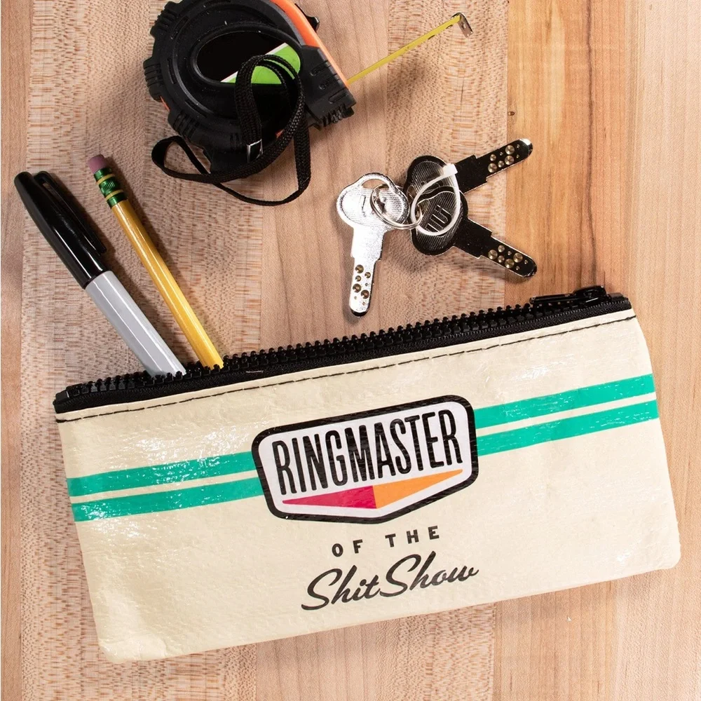 Blue Q Zippered Pencil Case “Ringmaster of the Shitshow”